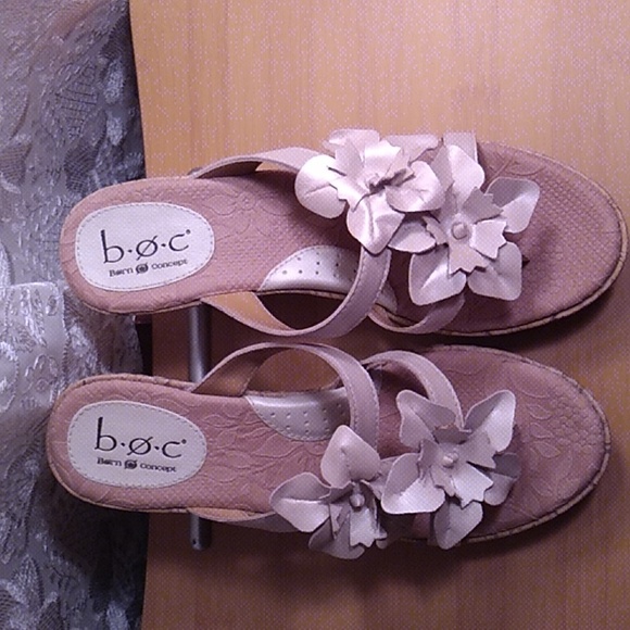 BORN b.o.c Concept Jamaica Slides White/Clay Cork Wedge Thong  Sandals size 8 M - Picture 7 of 16